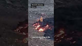 🤯What happens if we press lava? Crazy images of people stepping on lava! #volcano