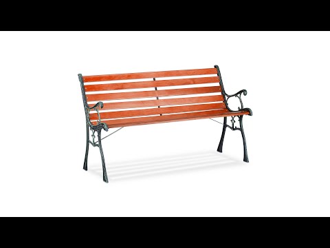 Banc de jardin bois fonte Noir - Marron - Vert - Bois manufacturé - Métal - 126 x 74 x 53 cm