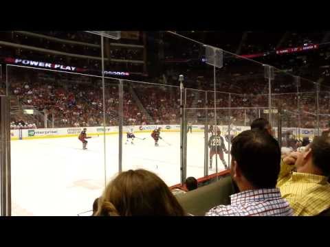 Rob Klinkhammer power play goal vs Flames LIVE 1-7-14