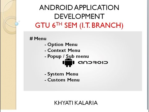 Menu | Option Menu | Context Menu | Sub/ Popup menu | Custom Menu | System Menu