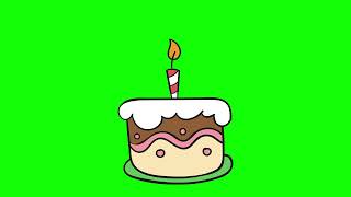 Download lagu Green Screen Kue Ulang Tahun - Birthday Cake With Candle Cartoon 2D Animation (Full HD) No Copyright mp3
