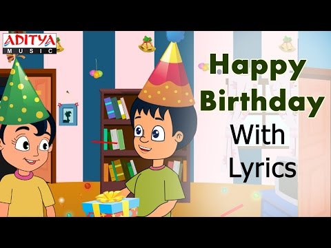 Happy Birthday with Lyrics || Popular English Nursery Rhymes for Kids