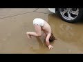 Playing in the rain