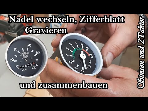 Simson Tachonadel kaputt- Nadel wechseln, Laser Gravur, Montage Tacho