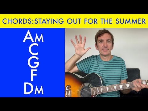 How to play Staying Out For The Summer chords (By Dodgy) on acoustic guitar (Song with 4 chords)