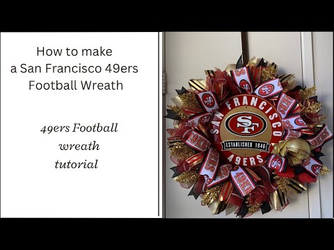 How to make a San Francisco 49ers football wreath. Wreath tutorial. diy. crafts. bow making.