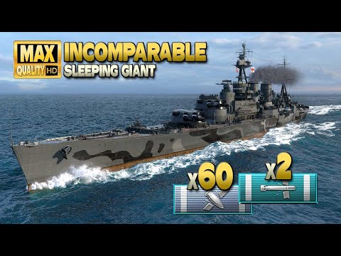 Schlachtschiff „Incomparable“: 326k auf der Karte Sleeping Giant – World of Warships
