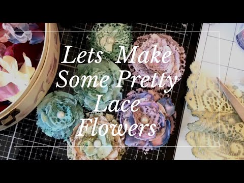 DIY Lace Flowers - Using Dyed Laces for Pretty Flowers - TUTORIAL
