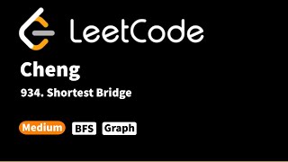 YouTube video 'LeetCode 934. Shortest Bridge'