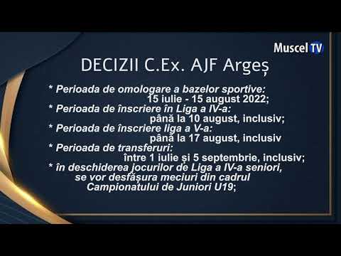 Jurnal MUSCEL TV 22.07.2022 Sport - Fotbal -  AJF Argeș, decizii ale comitetului executiv