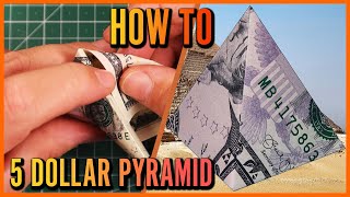 How To Make A Dollar Origami Pyramid With A 5$ Bill Money Origami