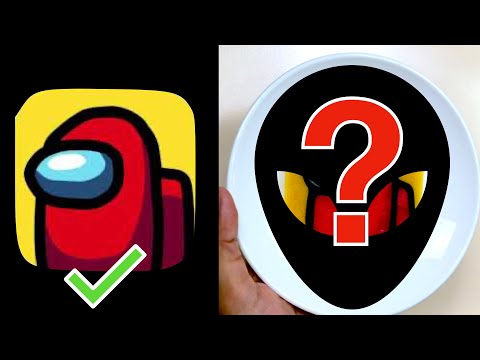 Among us Pancake Art - Among us Logo Edible bp64 | Honeybee