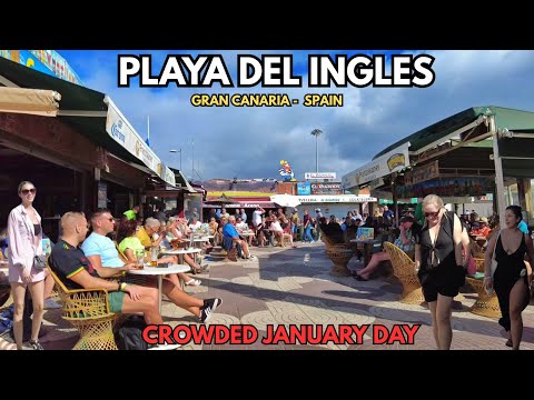 🌥Today's crowds in Playa del Ingles | Anexo shopping center | January Winter Days | Gran Canaria
