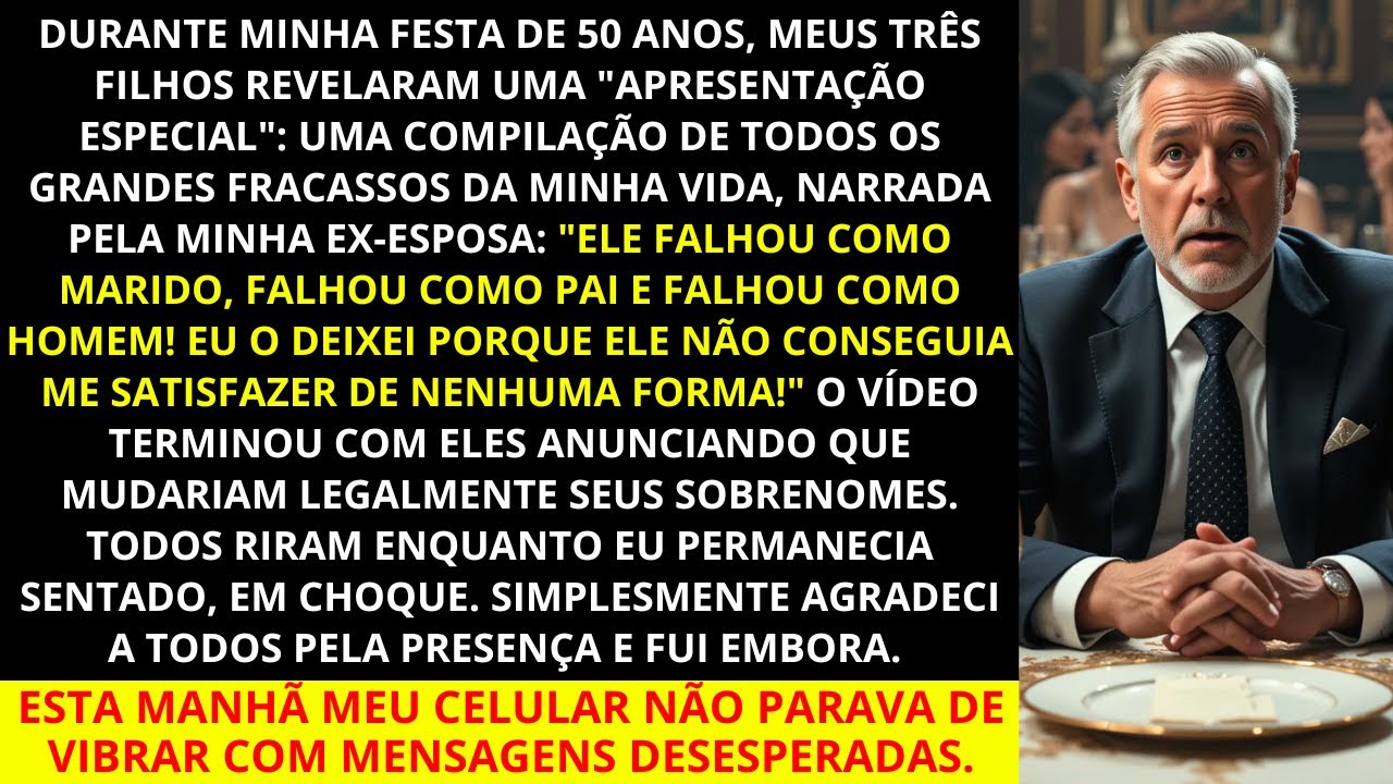 Durante minha festa de 50 anos, meus 3 filhos revelaram uma apresentação especial: Os grandes frac..