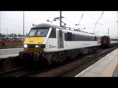 **RARE** 90014 departs Norwich Light Engine 03/1/14