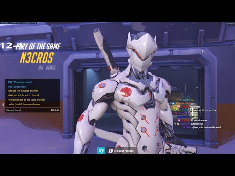 Overwatch Top Ranked Intense Genji Gameplay By Fastest Genji God Necros -POTG-