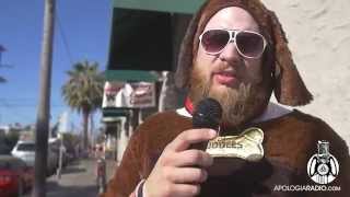 Man in dog costume asks if he can self identify as a dog.