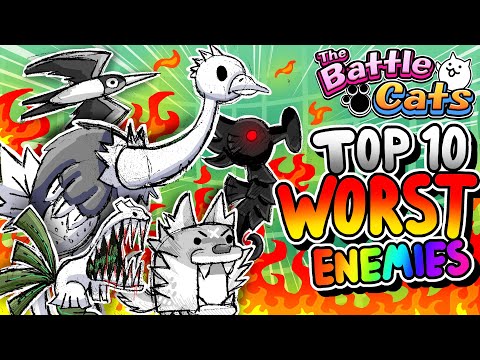 Battle Cats | Top 10 WORST Enemies (New) - 100K Subscriber Special