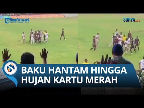 Sepak Bola Porprov Jatim 2022 Jember vs Kota Malang Ricuh, Pemain Adu Jotos
