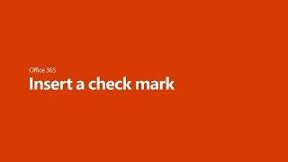Insert a check mark in Microsoft Office