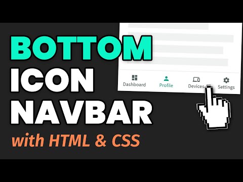 How to Create a Bottom Icon Navigation Menu HTML CSS Web Design Tutorial