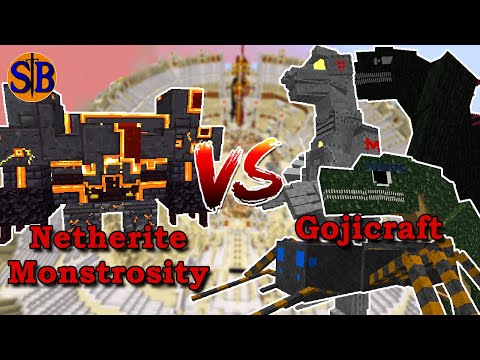 Netherite Monstrosity vs Gojicraft | Miencraft Mob battle