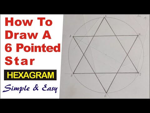 How to Draw a 6 Pointed Star | How to Draw a Hexagram...
