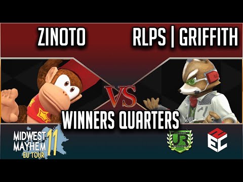 Midwest Mayhem 11 WINNERS QUARTERS - Zinoto (Diddy Kong) vs RLPS | Griffith (Fox, Bayonetta)