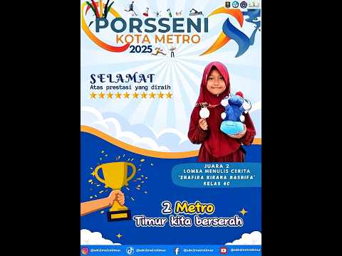 SELAMAT ATAS JUARA 2 LOMBA MENULIS CERITA - ZHAFIRA KIRANA NASHIFA - KELAS 4C