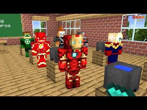 Tank Shoot + Fishing + Brewing Super Heroes (Minecraft Animation)