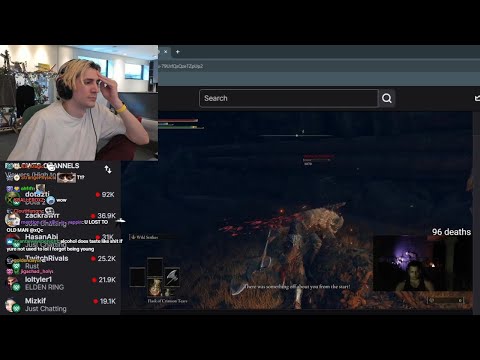 xQc reacts to Tyler1 loses it after 5 Hours of 0 Progress in Elden Ring