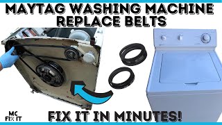 How to Replace Maytag Washing Machine Belts 211124 & 211125 - Model LAT9356AAE
