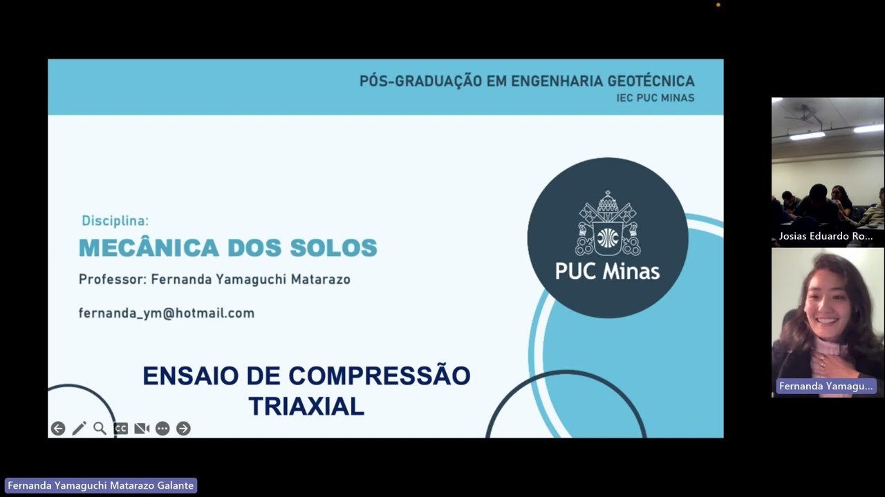 AULA MECÂNICA DOS SOLOS   Ensaio Triaxial 20230612 201128 Gravação de Reunião
