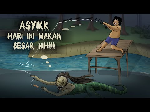 Fishing and Catching a Ghost | Cak Waw's Compilation #HORRORMYSTERY Ghost Cartoons, Horror Animat...
