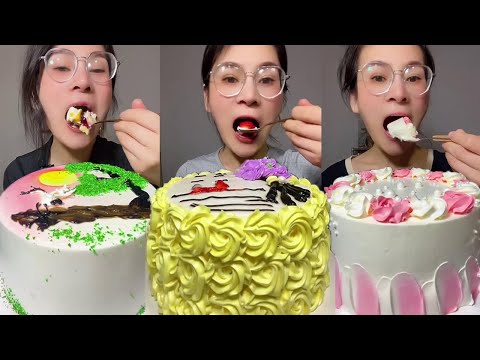 【Mukbang｜Super Thick Cream Cakes 】Empty cream#ASMR