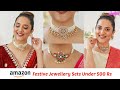Festive Jewellery Sets under 500 Rs | Amazon Jewellery Haul | Perkymegs Hindi