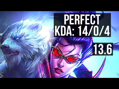 VOLIBEAR vs VAYNE (TOP) | 14/0/4, Legendary, 6 solo kills | KR Diamond | 13.6