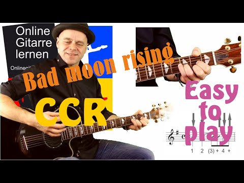 Bad moon rising CCR Easy to play gitarre lernen gitarre spielen 🎸