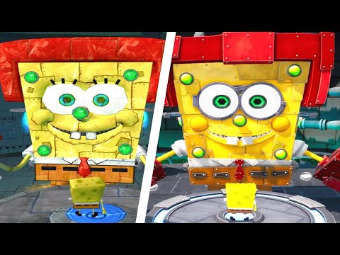SpongeBob Battle for Bikini Bottom Rehydrated - All Bosses Comparison (Remake vs Original)