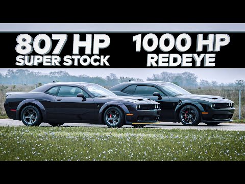 Thumbnail for 1000 HP HELLCAT REDEYE vs 2021 HELLCAT SUPER STOCK // Street Race Comparison! by WiLL, Car, Vehicle