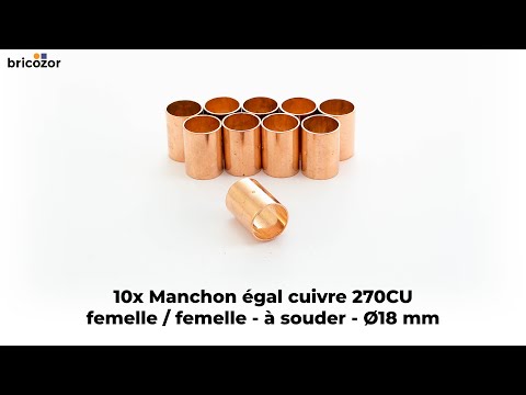 10 X Manchon cuivre égal F/F à souder 270CU BRICOZOR