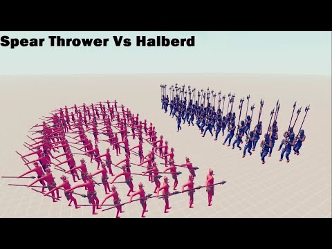 TABS 100v50 Spear Thrower Vs Halberd-Totally Accurate Battle Simulator