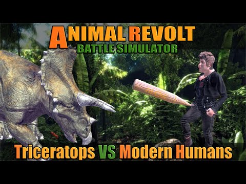 Triceratops vs Modern Humans - Animal Revolt Battle Simulator
