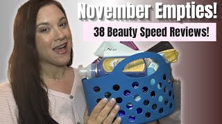 NOVEMBER BEAUTY EMPTIES! La Mer, Augustine Bader, Tatcha & More! 38 Beauty Speed Reviews!
