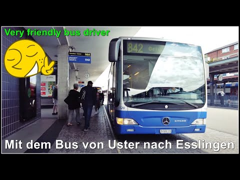 Very friendly bus driver / Mit dem Bus von Uster nach Esslingen, Kanton Zürich, Schweiz 2022
