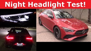 2024 Mercedes CLA250 Headlight Test and Night Drive