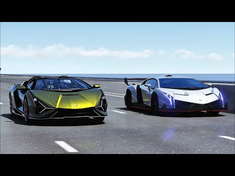 Lamborghini Veneno Vs Lamborghini Sian Roadster | 20KM Drag Race