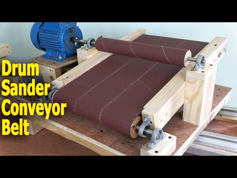 Amazing DIY Thickness Drum Sander Conveyor Belt - Making Sander At Home