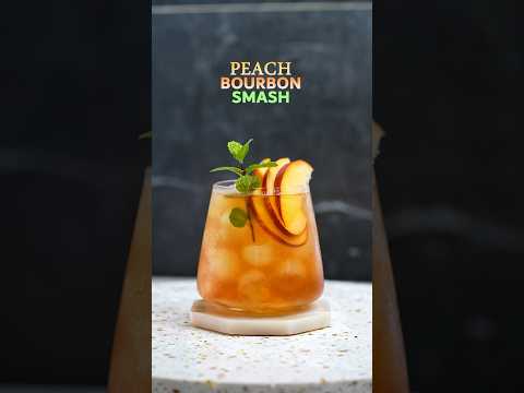 Peach Bourbon Smash 🍑🥃  #drink #cocktail #peach