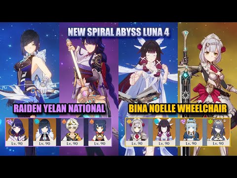 NEW Spiral Abyss Luna 4 | Columbina Noelle Lunar-Wheelchair & Raiden National | Genshin Impact